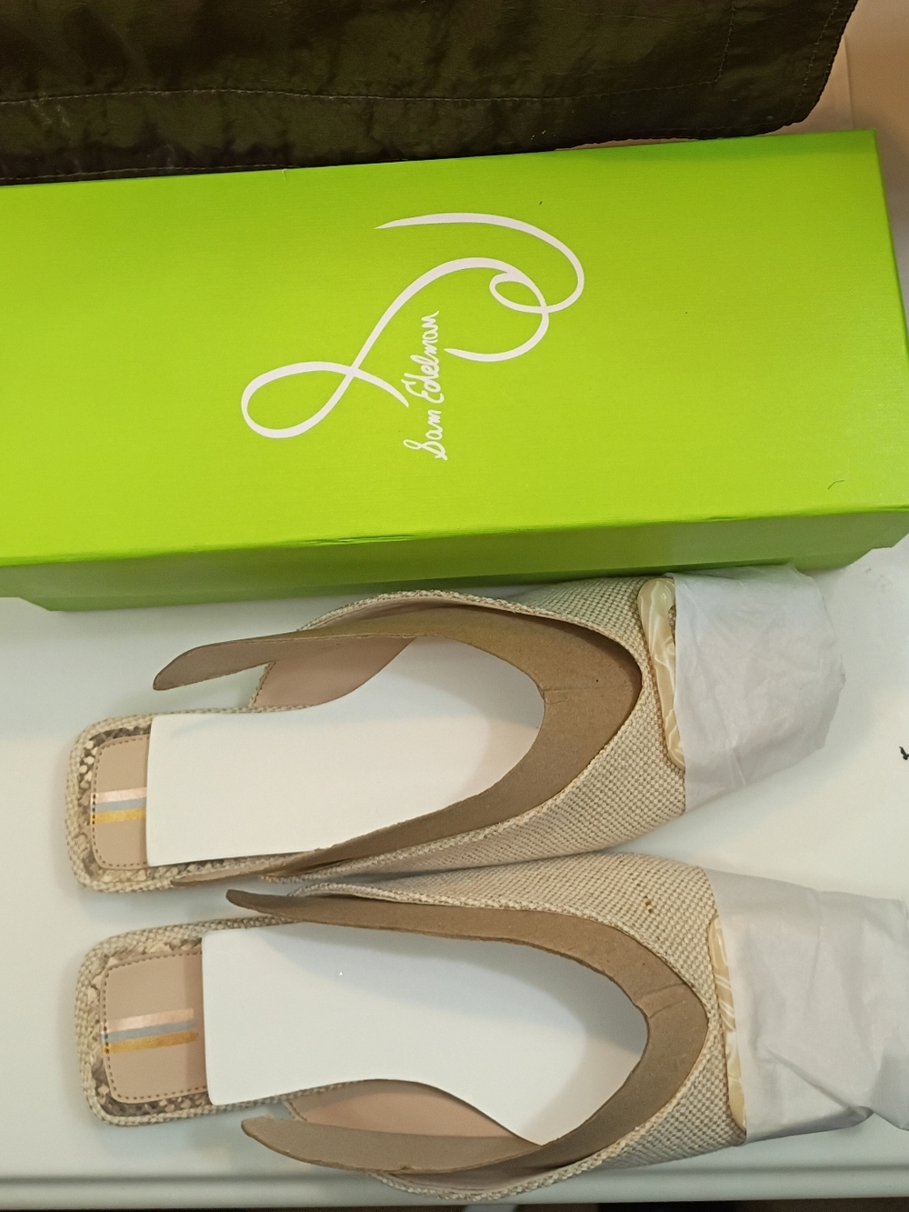 Sam Edelman Neutral Woven Square-Toe Slip-Ons - Picture 8 of 10